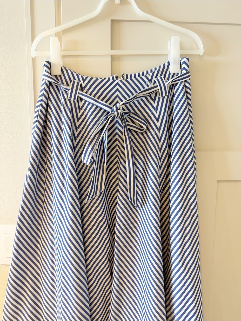 Madewell Poplin Striped Flared Midi Skirt - Picture 5 of 11